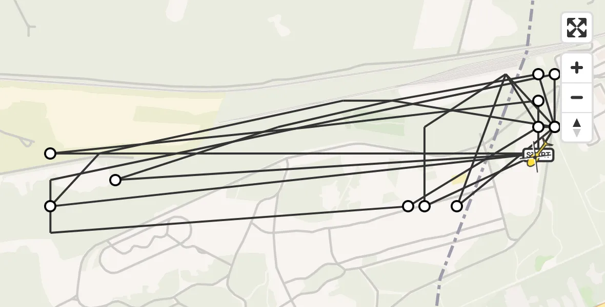 Routekaart van de vlucht: Politieheli naar Amersfoort