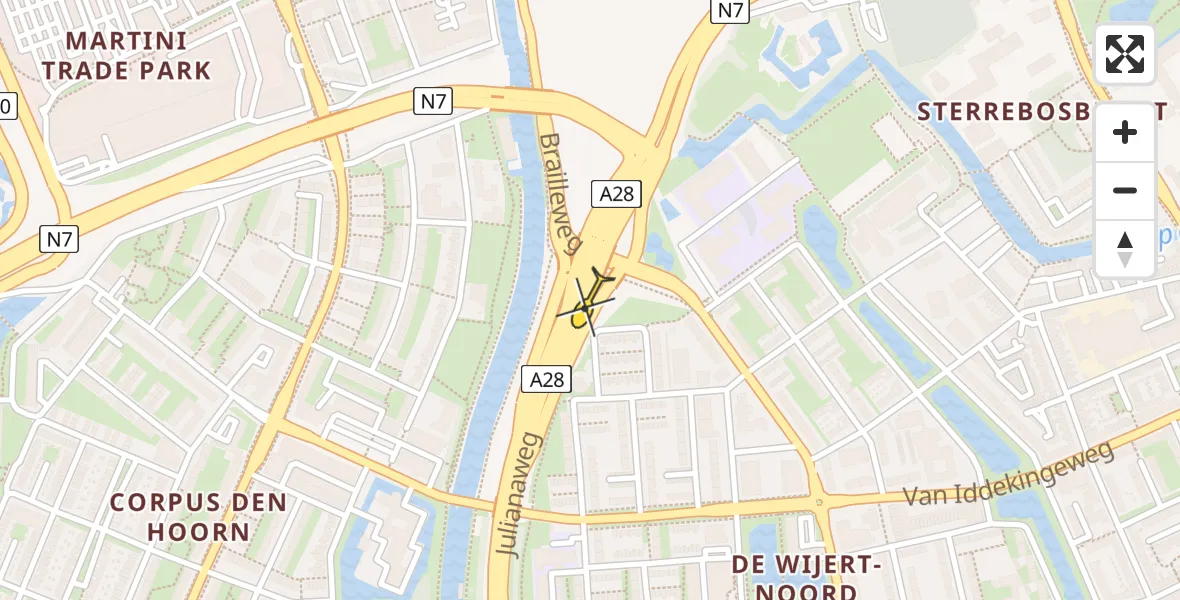 Routekaart van de vlucht: Lifeliner 4 naar Groningen