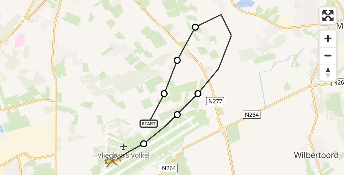 Vluchtroute Traumahelikopter Vliegbasis Volkel - Vliegbasis Volkel, 20 juli 2022, 18:58