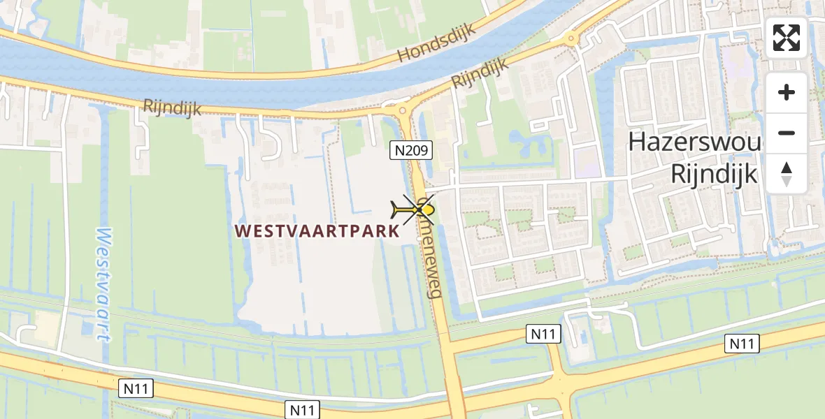 Routekaart van de vlucht: Lifeliner 2 naar Hazerswoude-Rijndijk