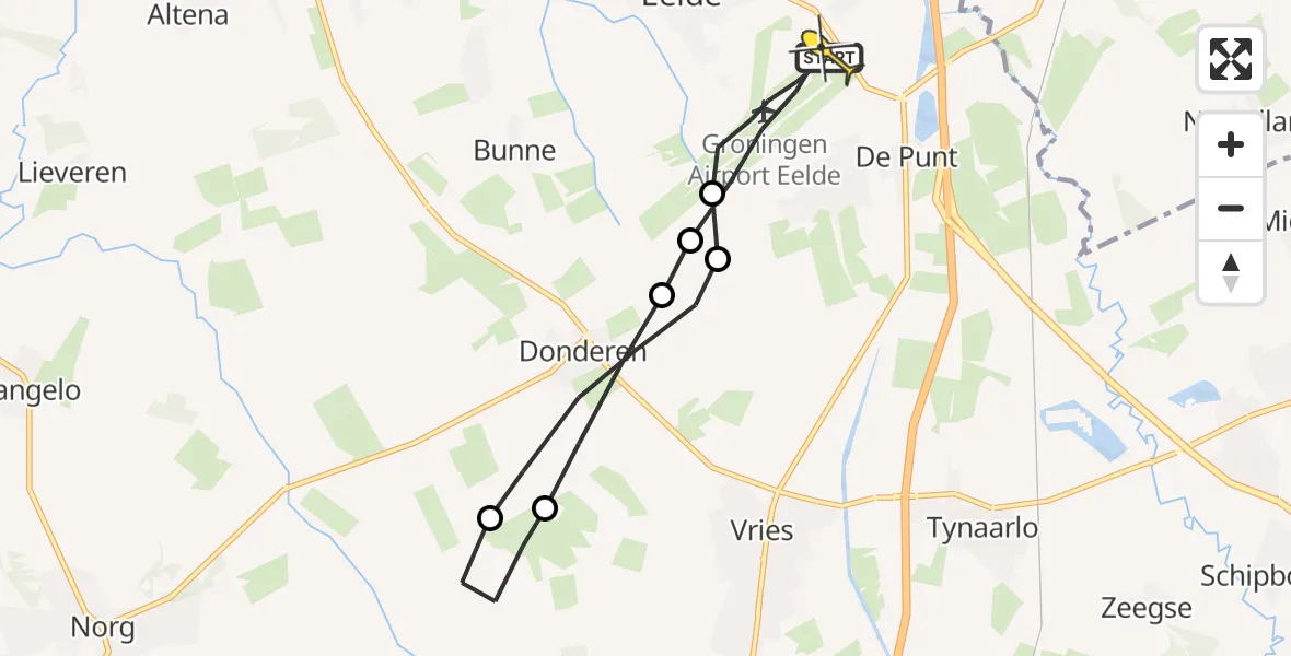 Routekaart van de vlucht: Lifeliner 4 naar Groningen Airport Eelde