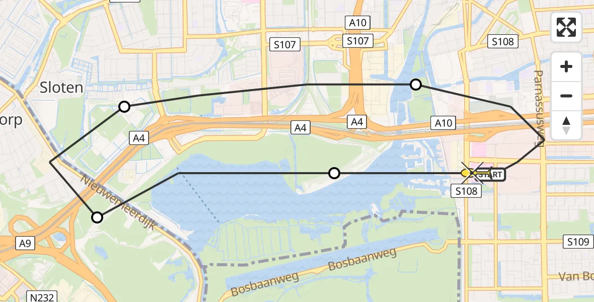 Routekaart van de vlucht: Lifeliner 1 naar VU Medisch Centrum Amsterdam