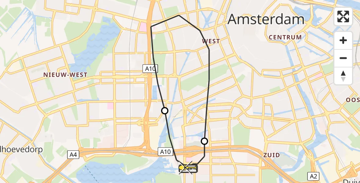 Routekaart van de vlucht: Lifeliner 1 naar VU Medisch Centrum Amsterdam