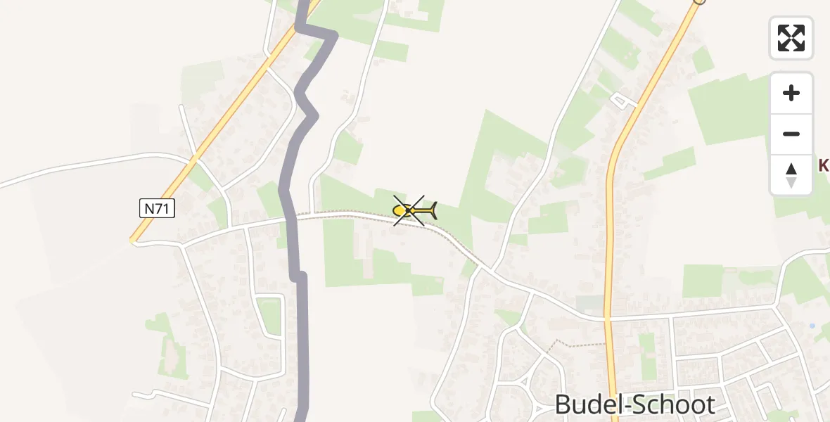 Routekaart van de vlucht: Lifeliner 3 naar Budel-Schoot