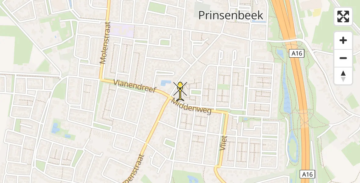 Routekaart van de vlucht: Lifeliner 2 naar Prinsenbeek