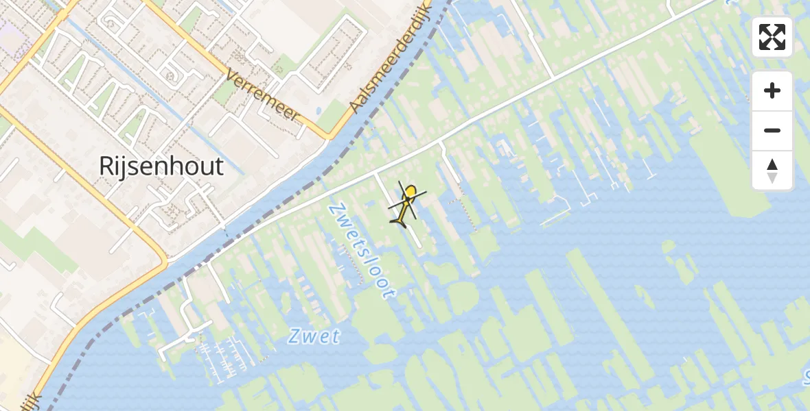 Routekaart van de vlucht: Lifeliner 1 naar Aalsmeer