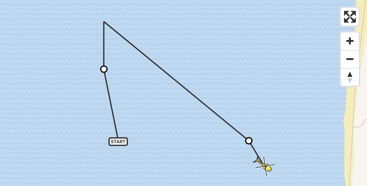 Routekaart van de vlucht: Lifeliner 1 naar Schoorl