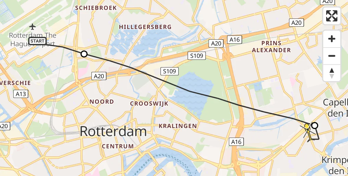 Routekaart van de vlucht: Lifeliner 2 naar Capelle aan den IJssel