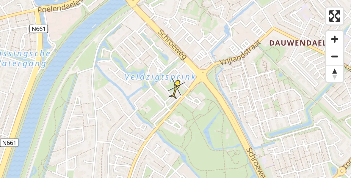 Routekaart van de vlucht: Lifeliner 2 naar Middelburg