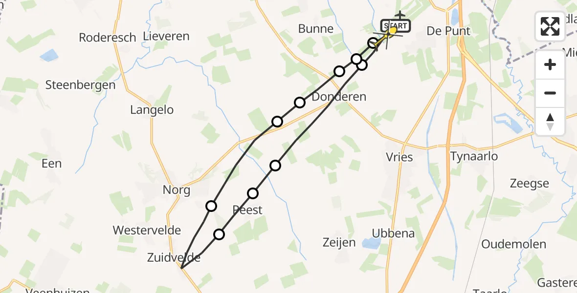 Routekaart van de vlucht: Lifeliner 4 naar Groningen Airport Eelde