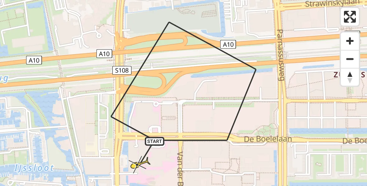 Routekaart van de vlucht: Lifeliner 1 naar VU Medisch Centrum Amsterdam