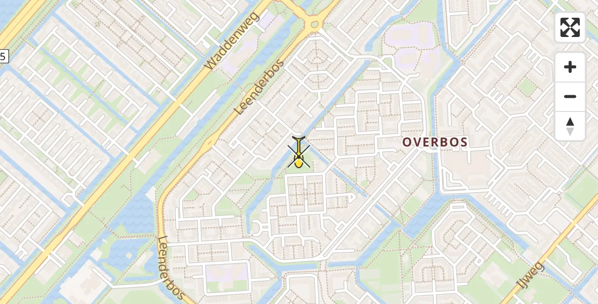 Routekaart van de vlucht: Lifeliner 1 naar Hoofddorp