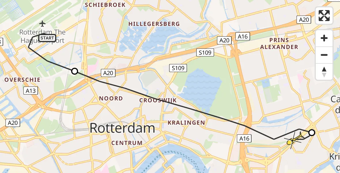 Routekaart van de vlucht: Lifeliner 2 naar Capelle aan den IJssel