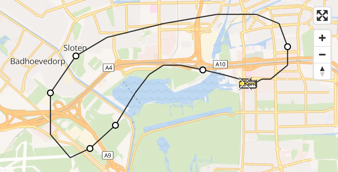 Routekaart van de vlucht: Lifeliner 1 naar VU Medisch Centrum Amsterdam