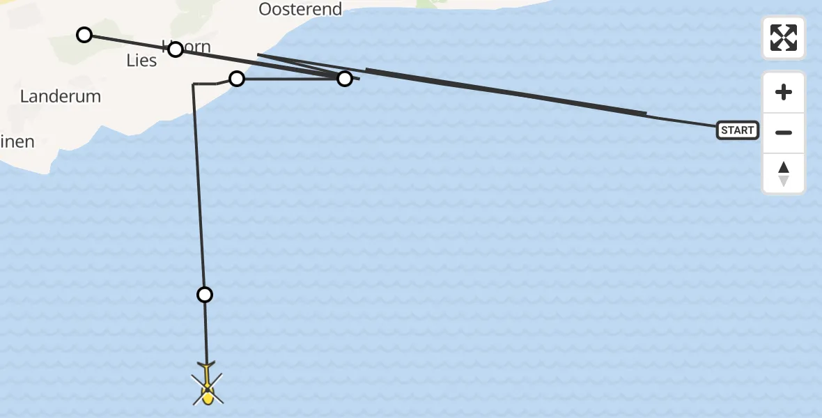 Routekaart van de vlucht: Ambulancehelikopter naar Formerum