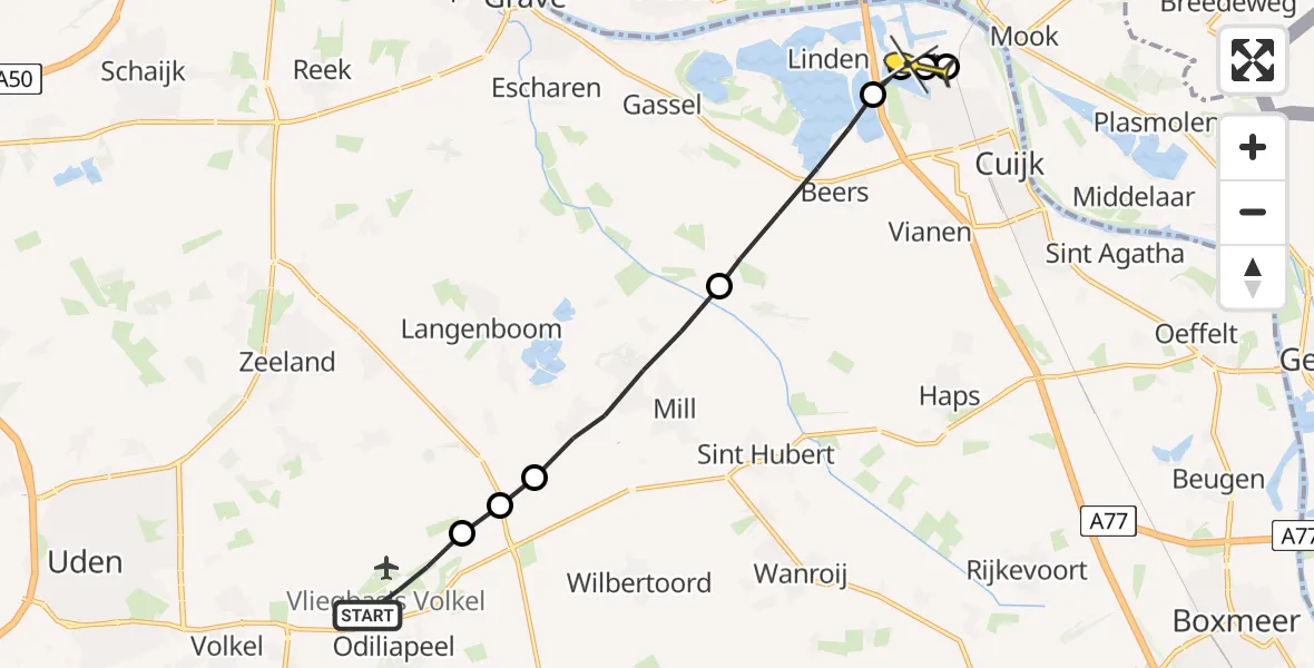 Routekaart van de vlucht: Lifeliner 3 naar Katwijk NB