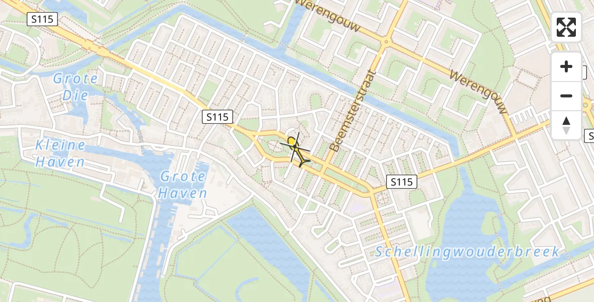 Routekaart van de vlucht: Lifeliner 1 naar Amsterdam