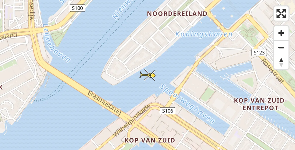 Routekaart van de vlucht: Lifeliner 2 naar Rotterdam