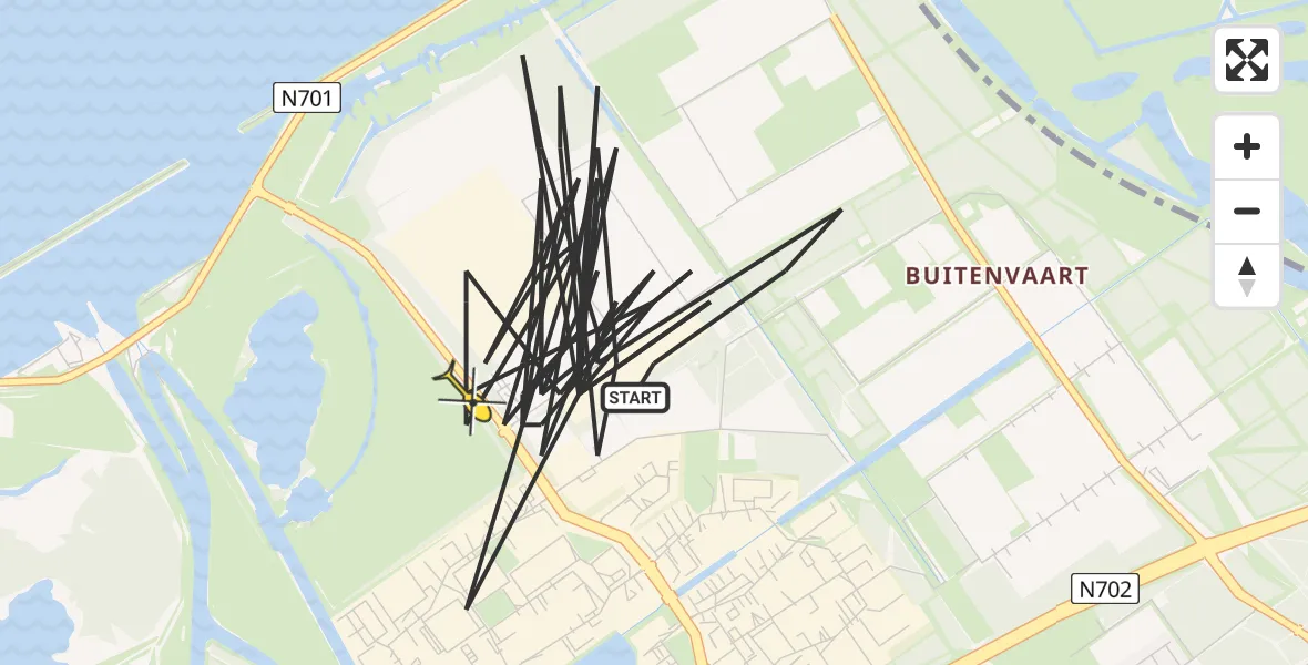 Routekaart van de vlucht: Politiehelikopter naar Almere