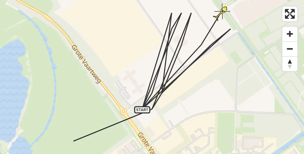 Routekaart van de vlucht: Politieheli naar Almere