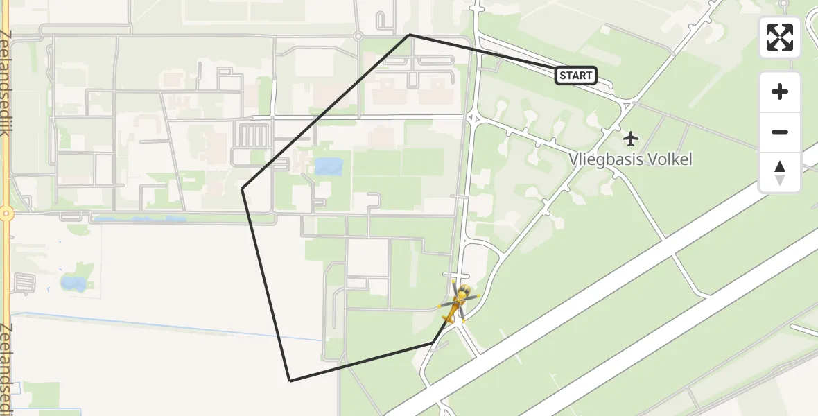 Vluchtroute Traumahelikopter Vliegbasis Volkel - Vliegbasis Volkel, 28 juli 2022, 10:24