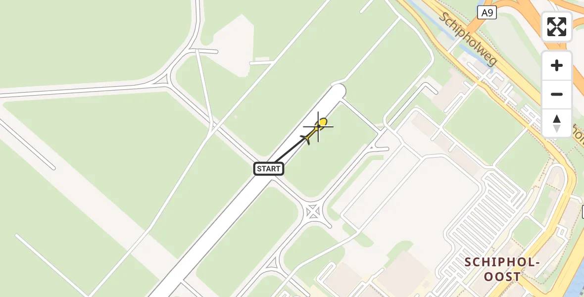 Vluchtroute Politiehelikopter van Schiphol naar Schiphol