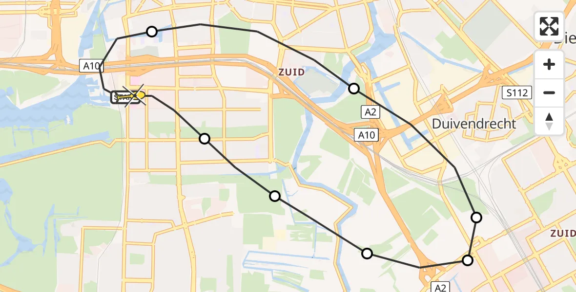 Routekaart van de vlucht: Lifeliner 1 naar VU Medisch Centrum Amsterdam