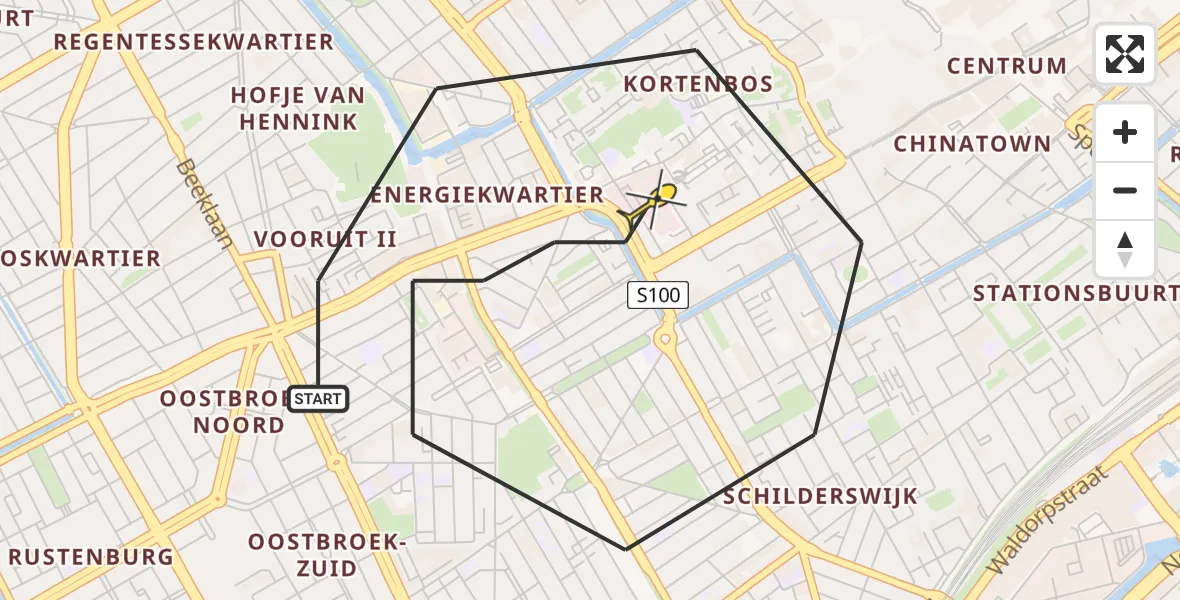 Routekaart van de vlucht: Lifeliner 2 naar Den Haag