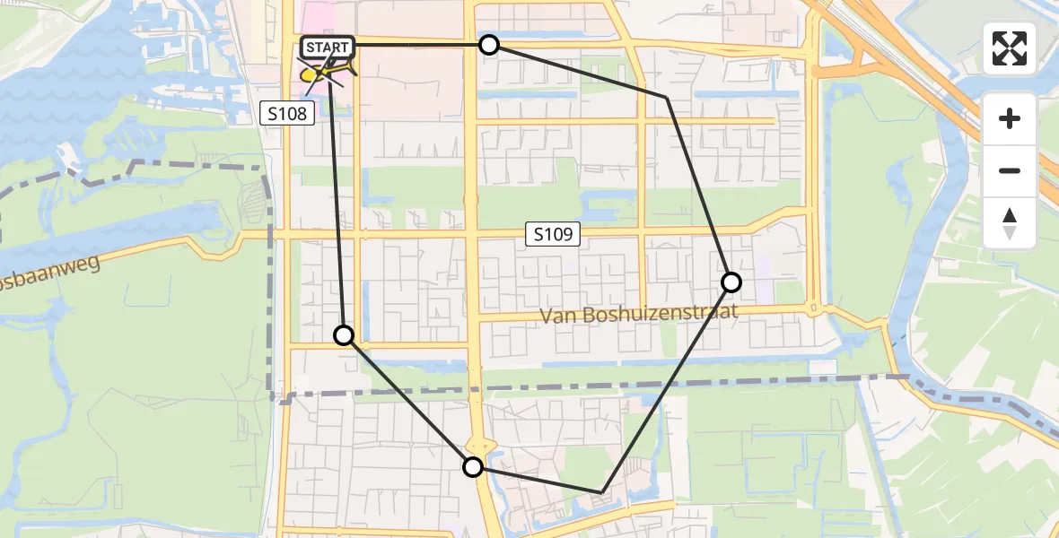Routekaart van de vlucht: Lifeliner 1 naar VU Medisch Centrum Amsterdam