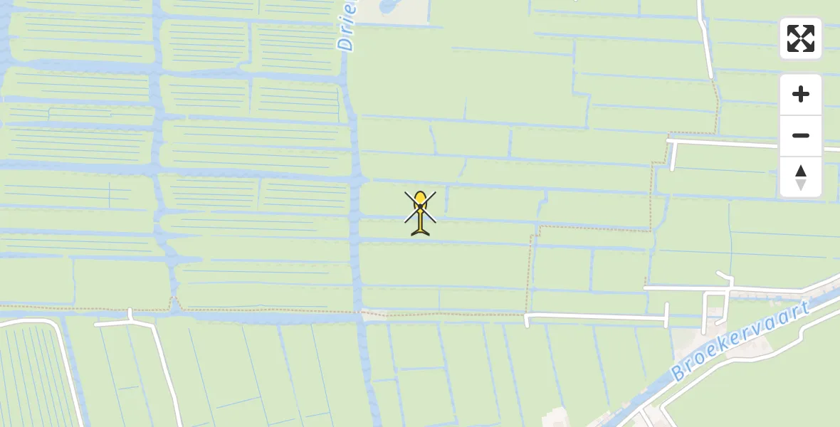 Routekaart van de vlucht: Politiehelikopter naar Broek in Waterland