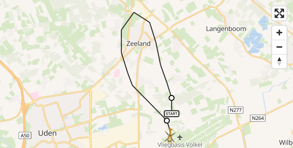 Vluchtroute Traumahelikopter Vliegbasis Volkel - Vliegbasis Volkel, 31 juli 2022, 16:22