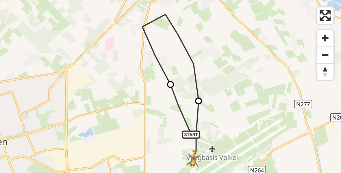 Vluchtroute Traumahelikopter Vliegbasis Volkel - Vliegbasis Volkel, 01 augustus 2022, 05:03