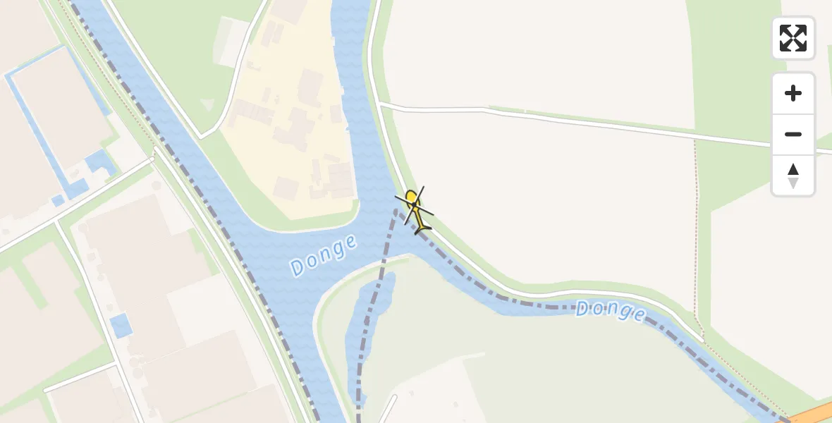 Routekaart van de vlucht: Politiehelikopter naar Geertruidenberg