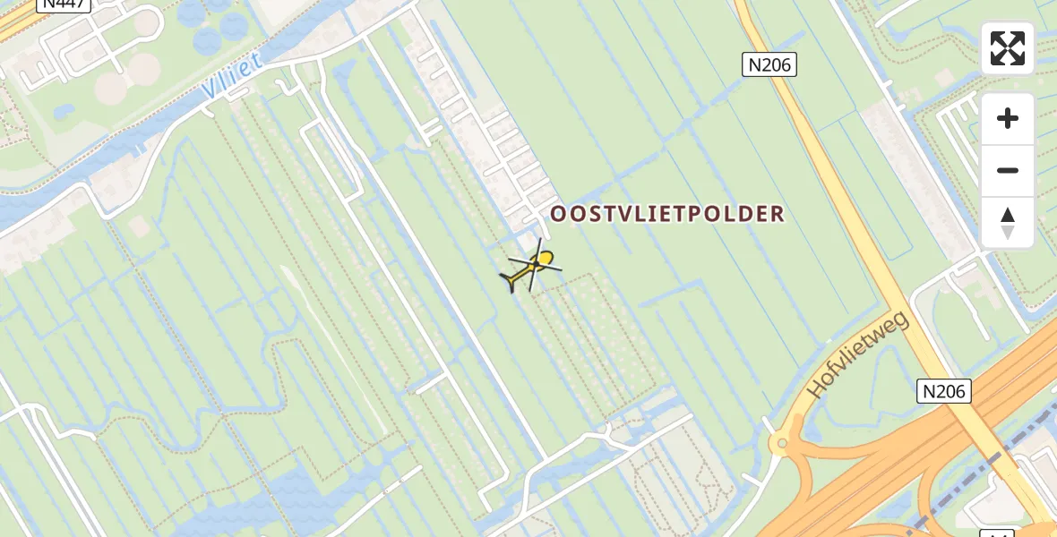 Routekaart van de vlucht: Lifeliner 2 naar Leiden