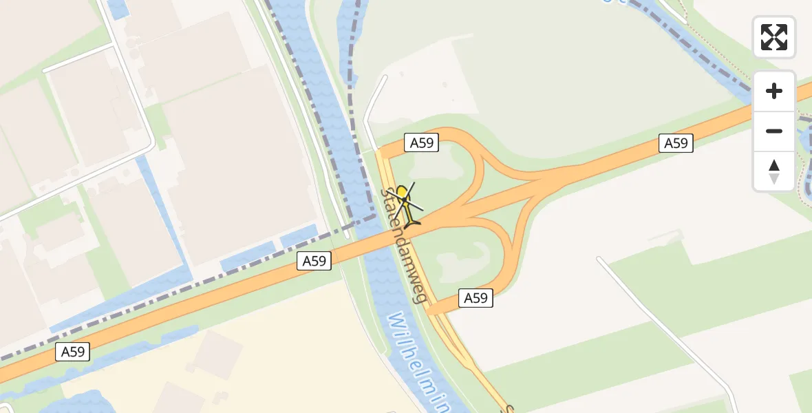 Routekaart van de vlucht: Politiehelikopter naar Oosterhout