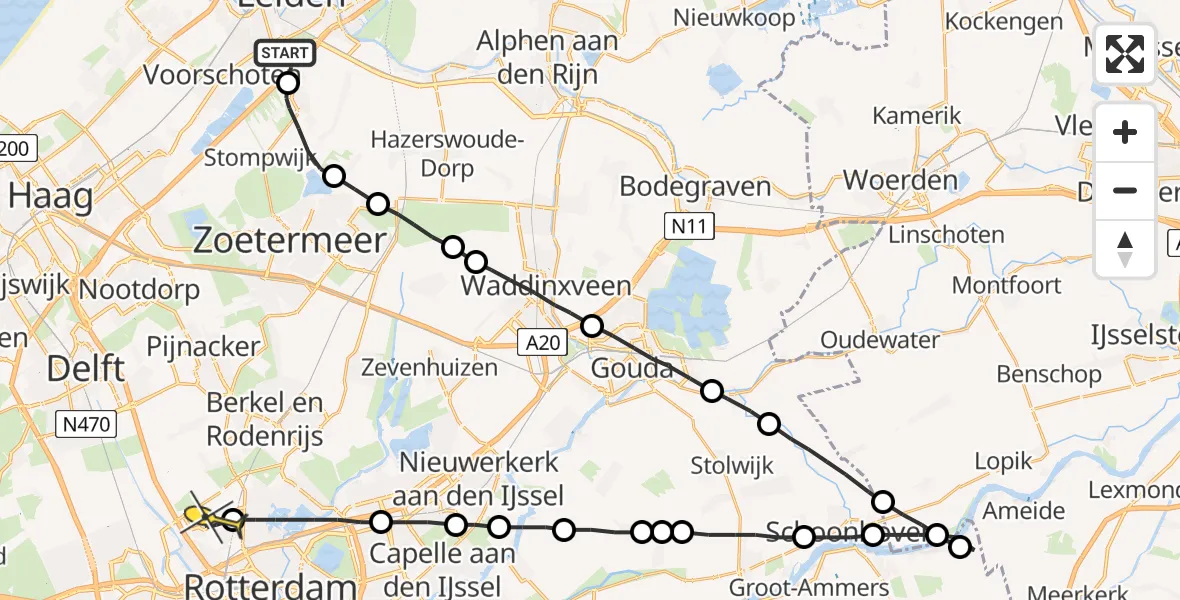 Routekaart van de vlucht: Lifeliner 2 naar Rotterdam The Hague Airport