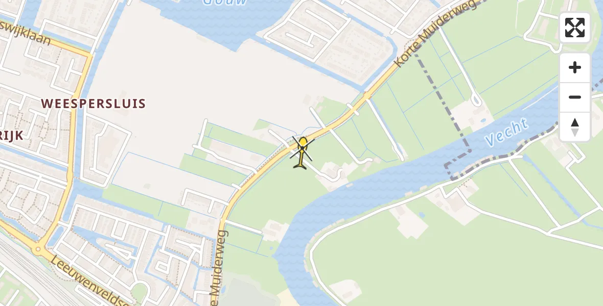 Routekaart van de vlucht: Lifeliner 1 naar Weesp