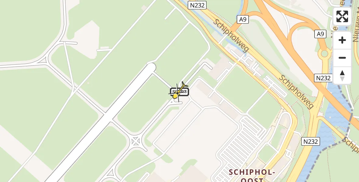 Vluchtroute Politiehelikopter van Schiphol naar Schiphol