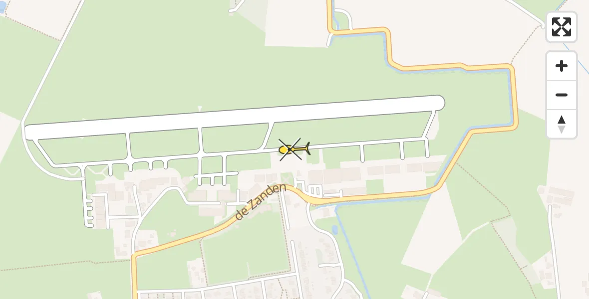 Routekaart van de vlucht: Politiehelikopter naar Vliegveld Teuge