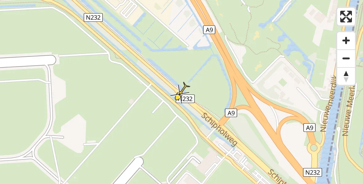 Vluchtroute Politiehelikopter van Schiphol naar Schiphol