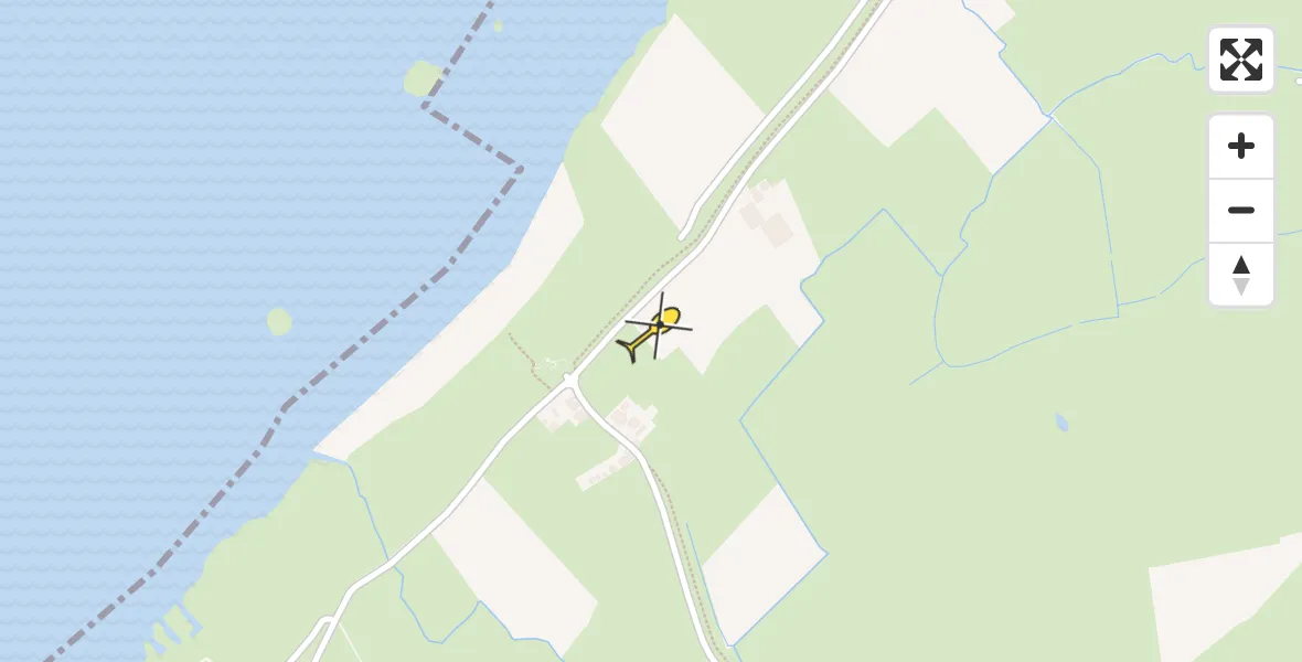 Routekaart van de vlucht: Ambulancehelikopter naar Elburg