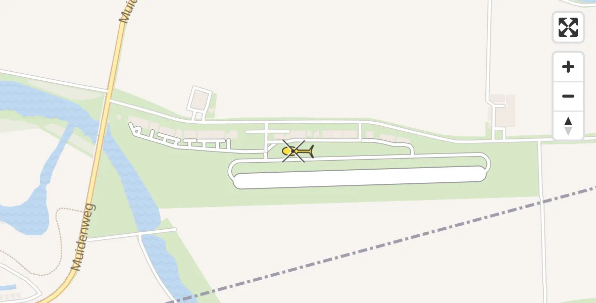 Routekaart van de vlucht: Politiehelikopter naar Vliegveld Midden-Zeeland