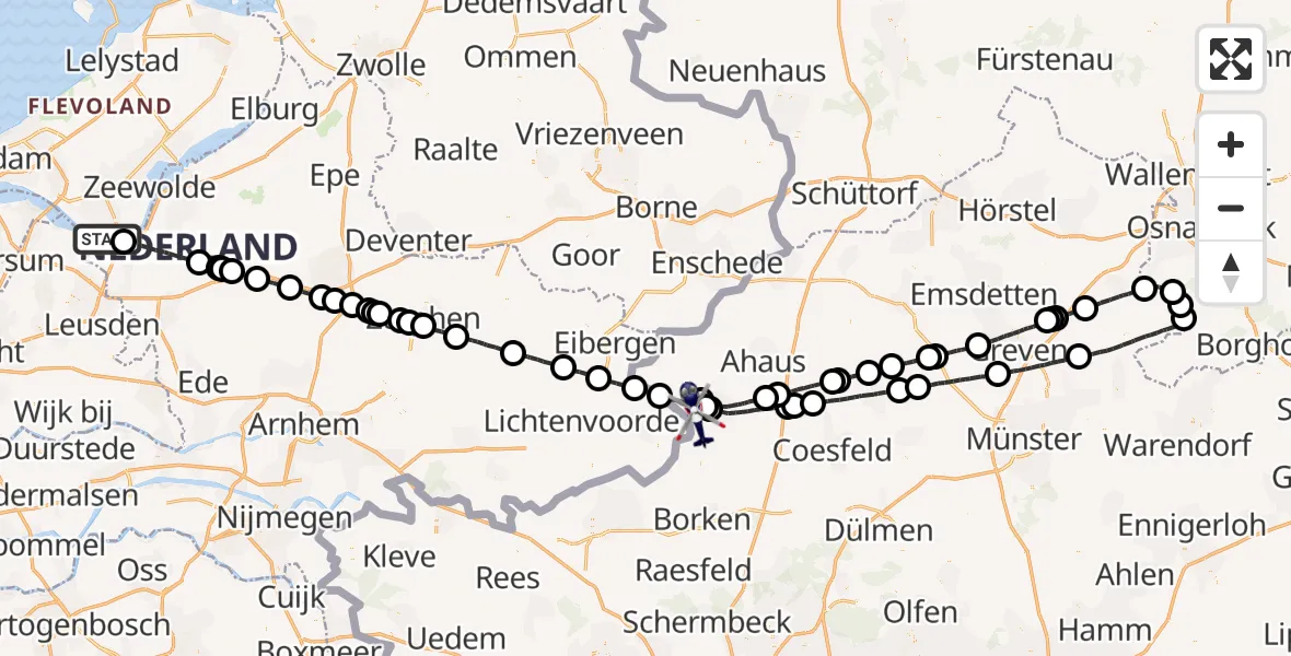 Vluchtroute Politiehelikopter Zeewolde - , 04 augustus 2022, 08:47