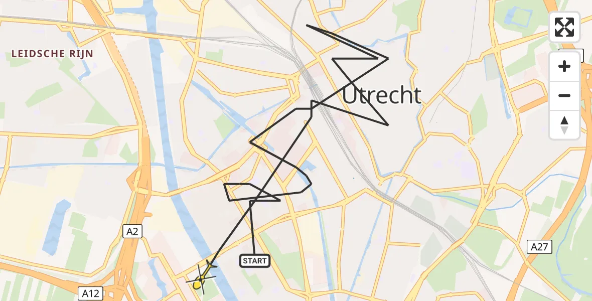 Routekaart van de vlucht: Politieheli naar Utrecht