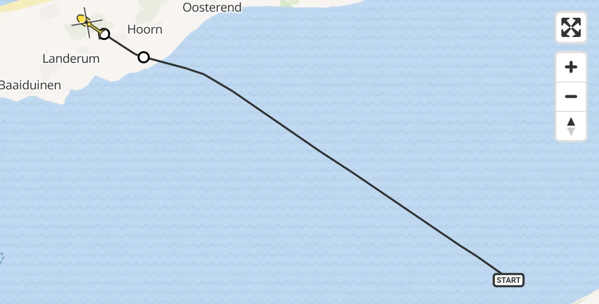 Routekaart van de vlucht: Ambulancehelikopter naar Formerum