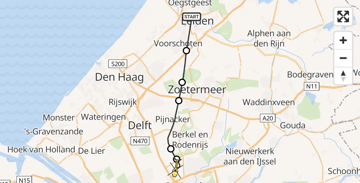 Routekaart van de vlucht: Lifeliner 2 naar Rotterdam The Hague Airport