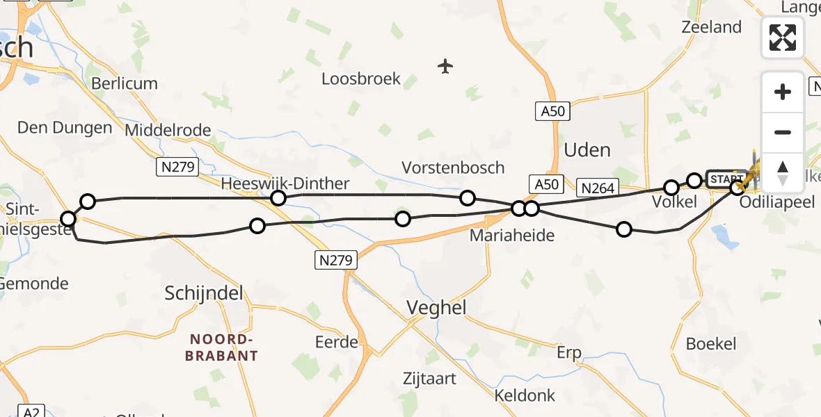 Vluchtroute Traumahelikopter Vliegbasis Volkel - Vliegbasis Volkel, 04 augustus 2022, 16:05
