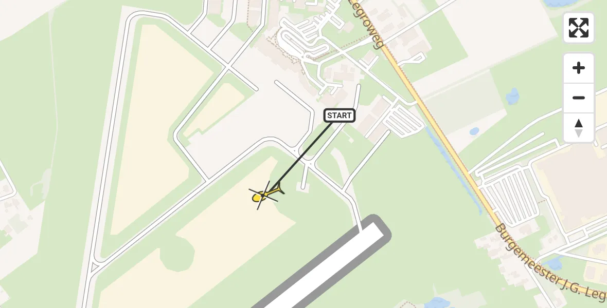 Routekaart van de vlucht: Traumahelikopter naar Groningen Airport Eelde