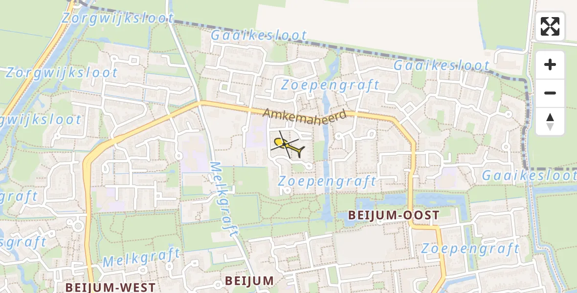 Routekaart van de vlucht: Lifeliner 4 naar Groningen