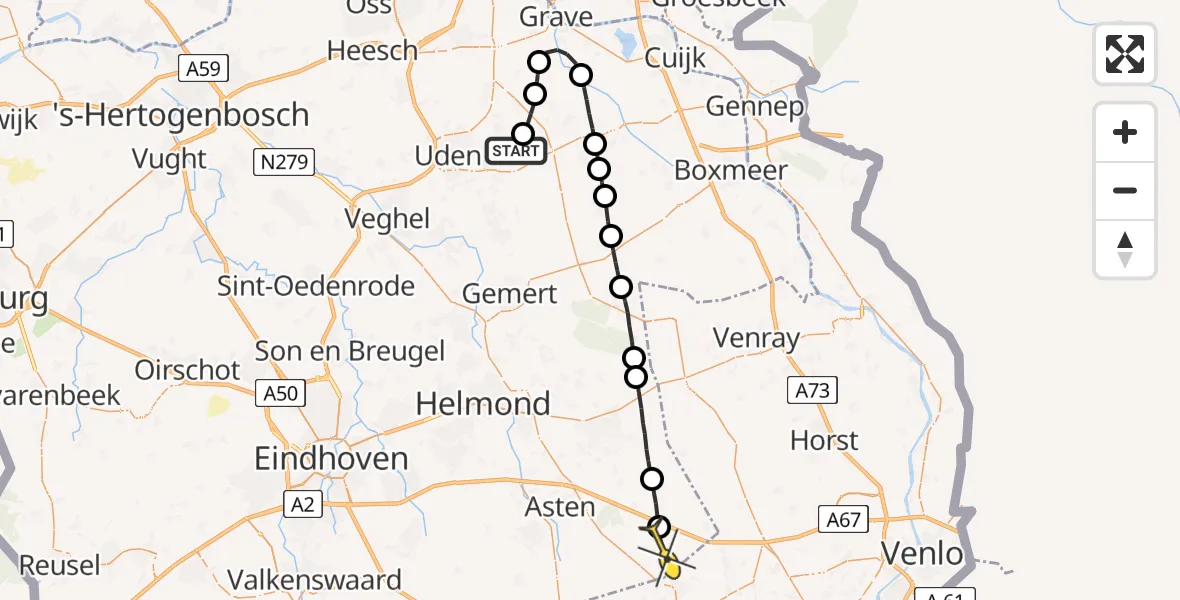 Routekaart van de vlucht: Lifeliner 3 naar Neerkant